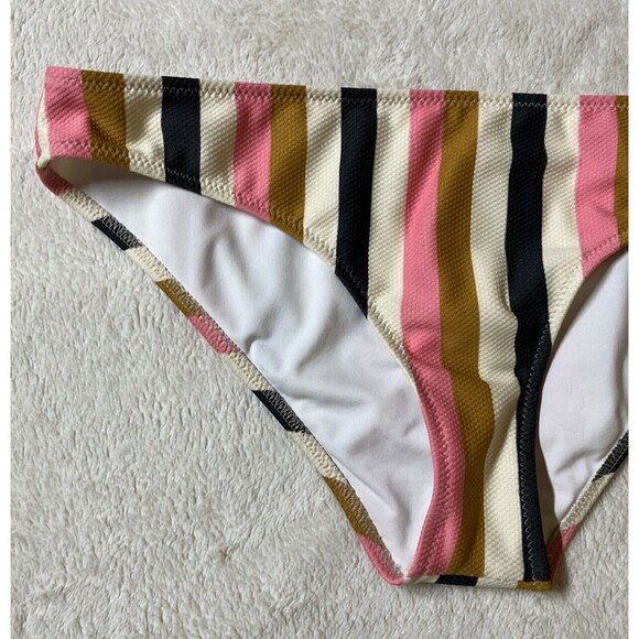 Shade & Shore Hipster Bikini Bottom Striped Women's Size Small Stretch - Picture 3 of 7